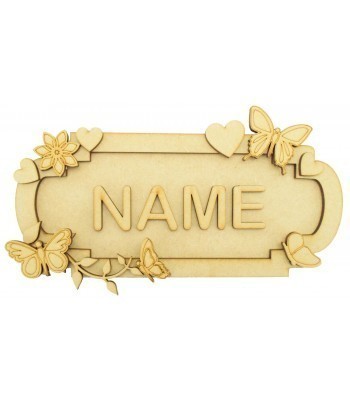 Laser Cut Personalised 3D Fancy Street Sign - Butterfly Themed - Size Options